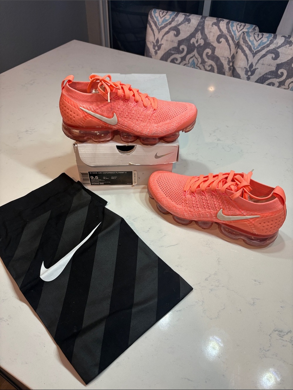 Nike Women's Bright Coral Flyknit Vapormax Sneakers